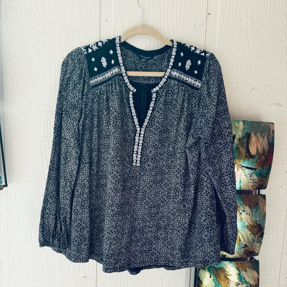 2 for $35 | Embellished Black and White Women's Top
